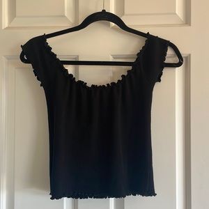 brandy melville black off the shoulder shirt